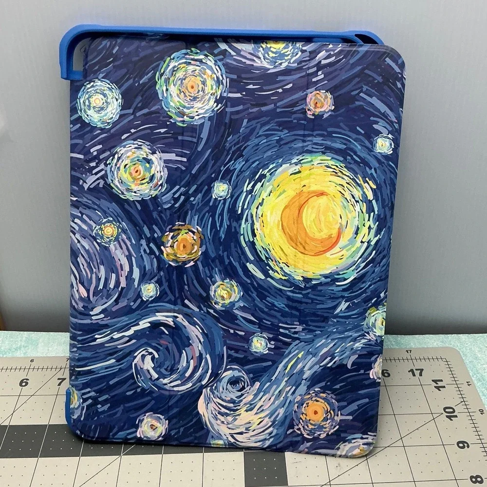 OKP iPad 10th 11thGen Case10.9 11 Inch Starry Night Van Gogh Trifold Stand A2696